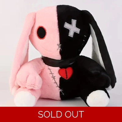 Black & Pink Dark Rabbit Plush Toy 25cm